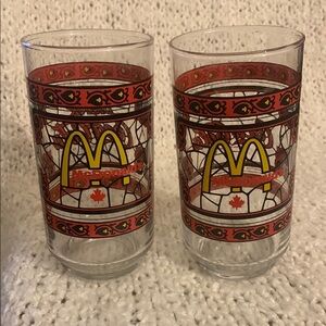 Two McDonald’s Coca-Cola drinking glasses, vintage.
